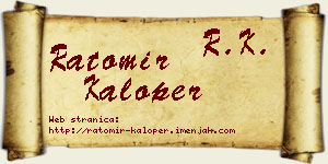 Ratomir Kaloper vizit kartica